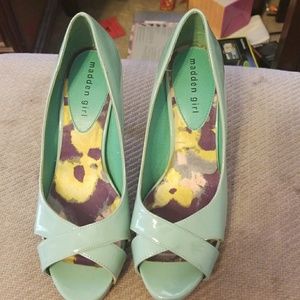 Mint green heels